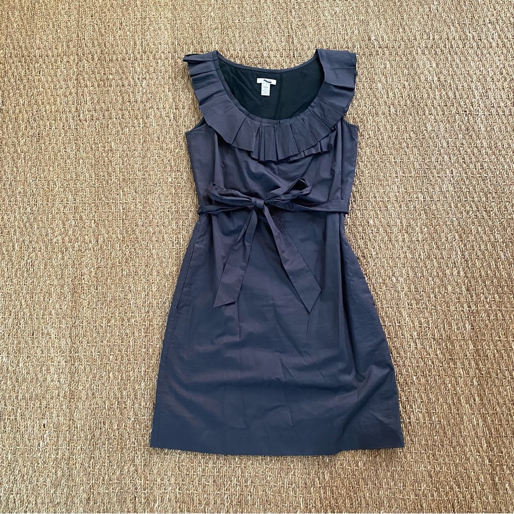 J. Crew Navy Blue Ruffle Dress